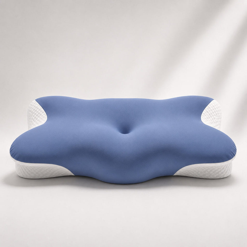 Front view of the Oasisleep Solace Pillow showing the ergonomic neck support contour