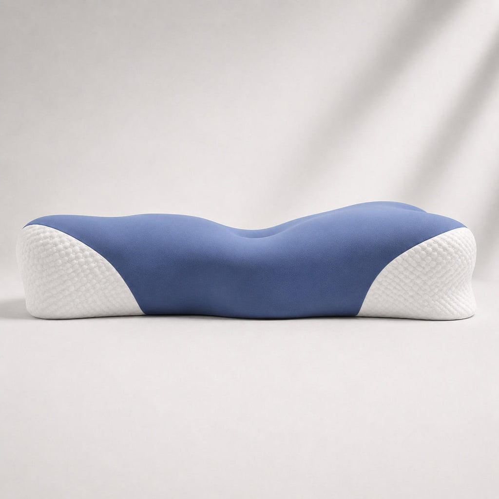 Side profile of the Oasisleep Solace Pillow showing contour height and cervical support design